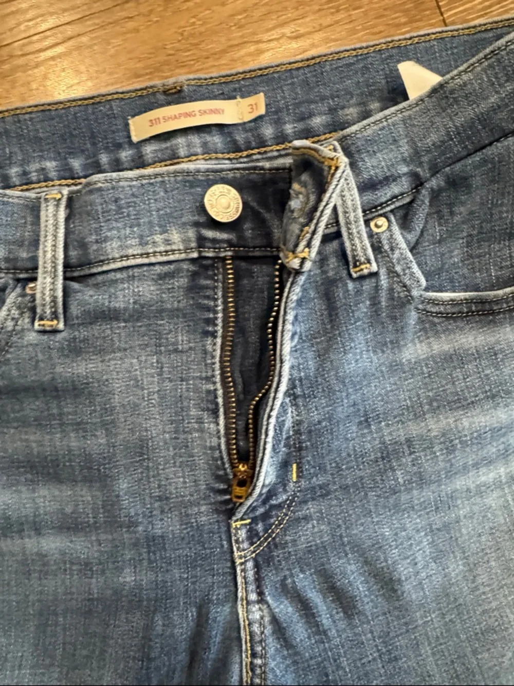 Levi's 311 Blue Distressed Skinny Jeans - Picture 6 of 9